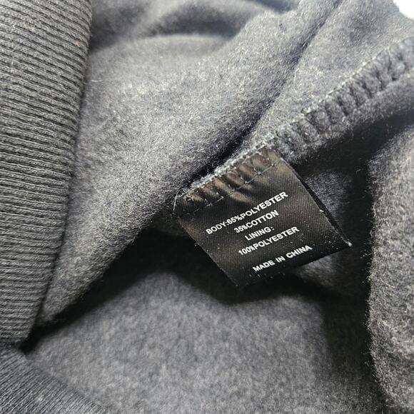 Mens Fleece Lined Black Jacket Size Small Zip Up Drawstring Hood Great Condition - Picture 7 of 10